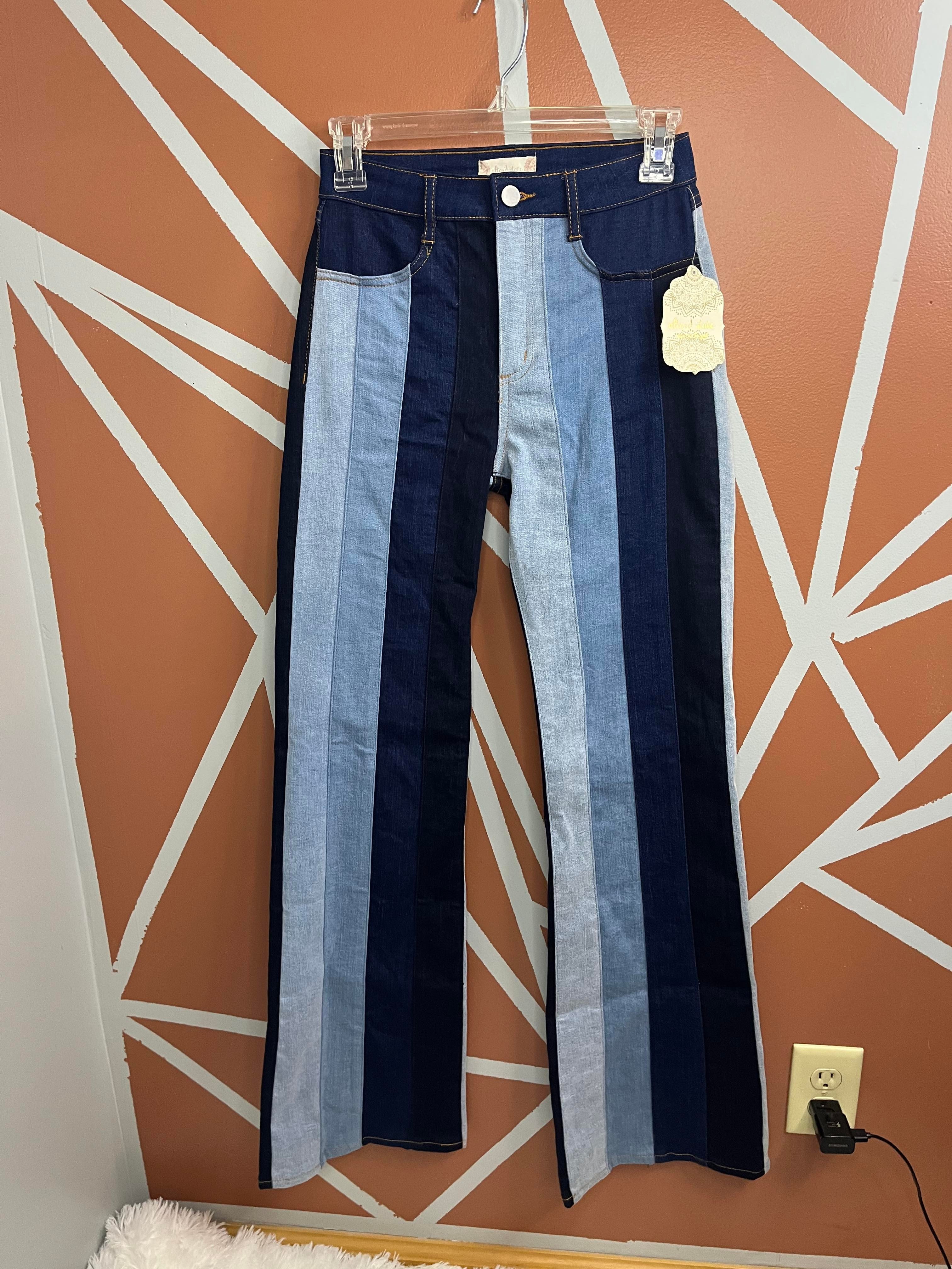 Altar'd State Denim Stripe Flare Jeans | Hocking Hills Chic